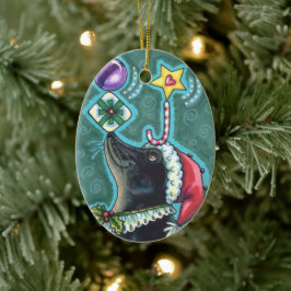 GOD JUL SEAL BALANCING GIFTS & CANDY CANE JULGRANSPRYDNAD KERAMIK