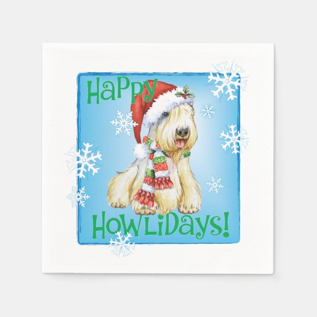 God jul Sealyham Terrier Napkins Pappersservett (Framsidan)