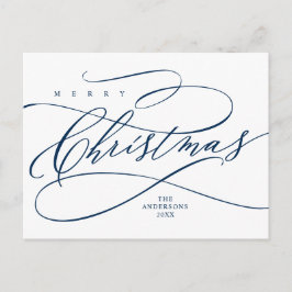god jul, Seasons Hälsning Calligraphy Post Vykort