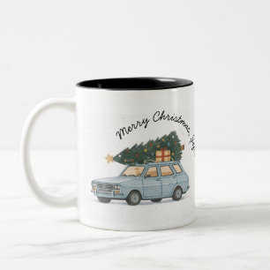 God Jul Șefu’ Dacia 1300 Rumänsk Högtid Två-Tonad Mugg