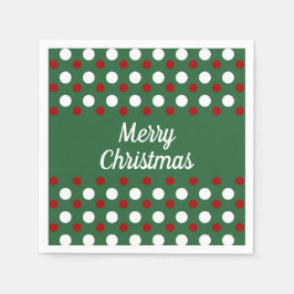 God Jul Semester Grön Röd Prickar Pappersservett