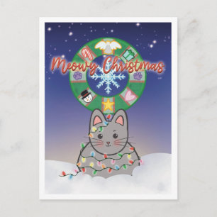God jul semester katt julkort helg vykort