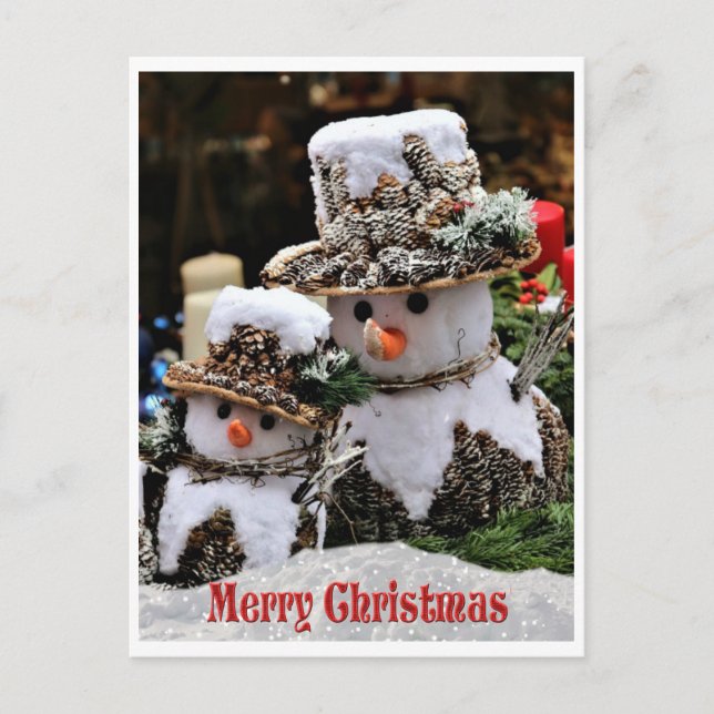 God jul Semester snömannen Julkort Meddelande Vykort (Framsida)