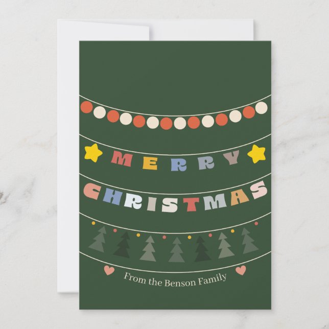 God Jul Semesterkort Pärlor Julkort (Framsida)