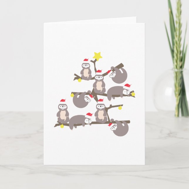 God Jul Seng Träd Santa Hatt Kort (Framsida)