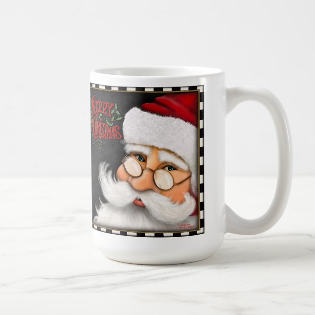 God jul Serious Santa Ansikte Inspirife Mugg (Höger)