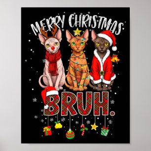 God Jul Sfinx Katt Tomte Ren Kul Poster