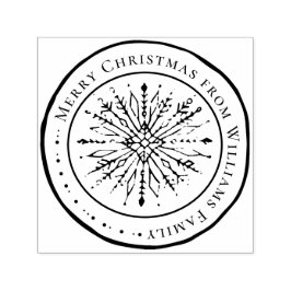 God jul Shabby Snowflake Helgdag Winter Självfärgande Stämpel