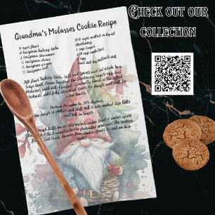 God jul, shat Gnome Family Recipe keepsaké Kökshandduk