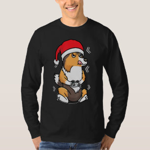 God Jul Shetland Sheepdog Sheltie Hund Gamer Vide T Shirt