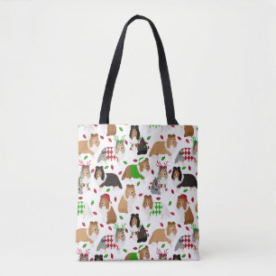 God jul Shetland Sheepdog Tote Bag Tygkasse