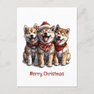God jul Shiba Inu Hundar Vykort