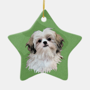God jul Shih Tzu Julgransprydnad Keramik