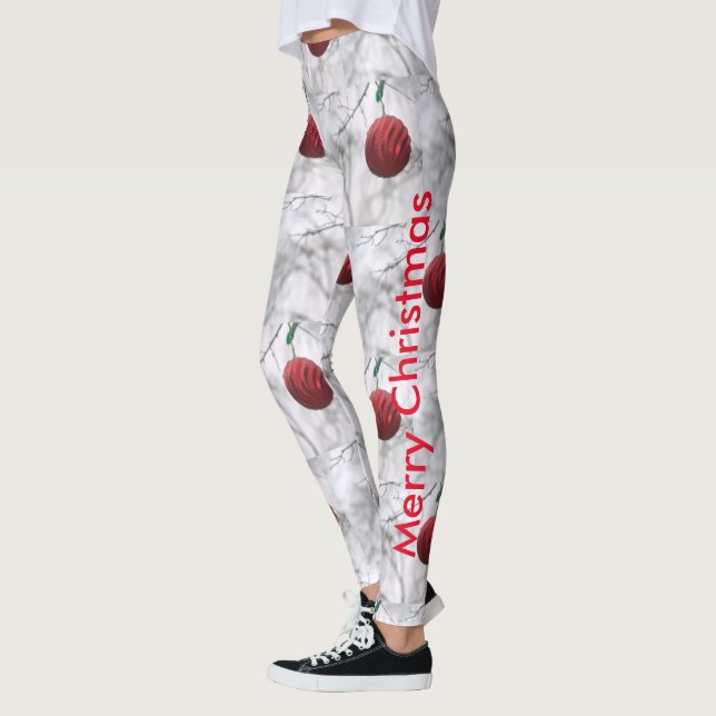 God jul Shiny Red Ornament Boll Leggings (Vänster)