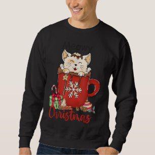 God jul Shirt Cat Lovers Julafton Tee Kit Lång Ärmad Tröja