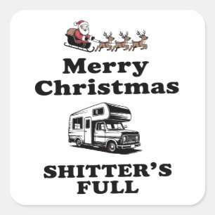 God Jul Shitters Fulla Julpresent Xmas Fyrkantigt Klistermärke
