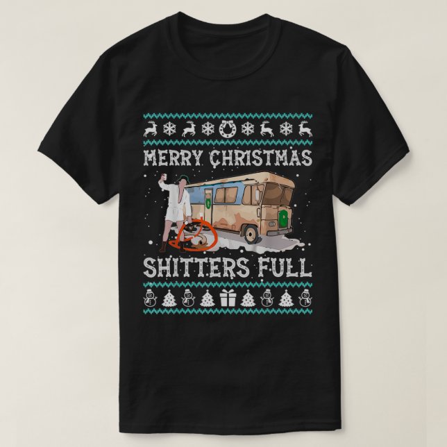 God jul Shitters Fullt Ugly Sweater 1 T Shirt (Design framsida)