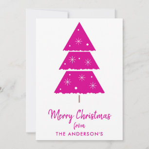 God jul Shock rosa Julgran Snöflingor Julkort