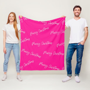 God jul Shock rosa Modern skript Fleecefilt
