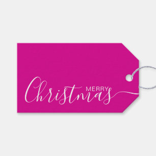 God jul Shock rosa White Minimalist Presentetikett
