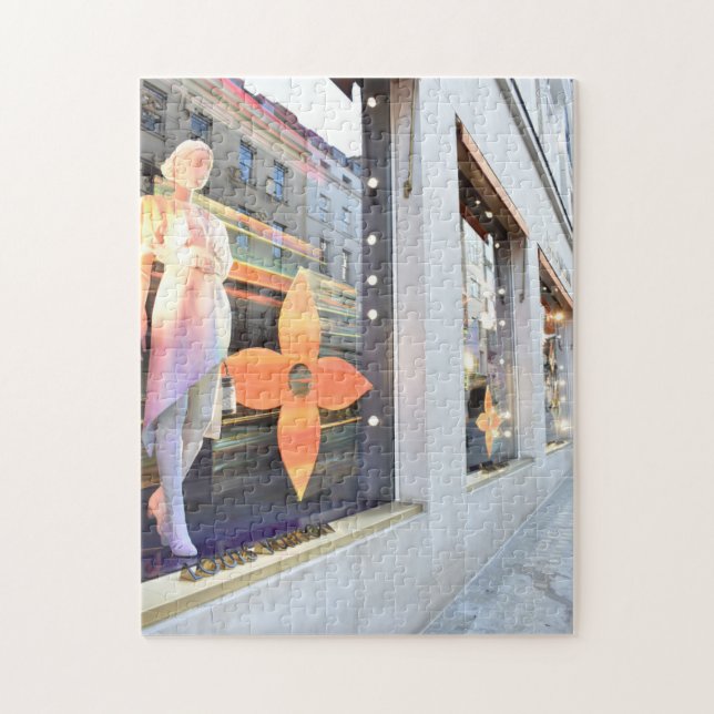 God Jul Shop Windows London, England, Storbritanni Pussel (Vertikal)