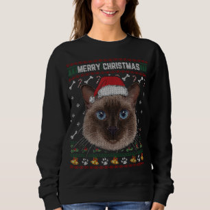 God jul Siamese Cat Lovers Ugly Julafton Sweat T Shirt