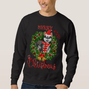God jul Siberian husky Hund Lång Ärmad Tröja