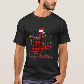God jul Sign Language ASL Santa Hat T-Shir T Shirt