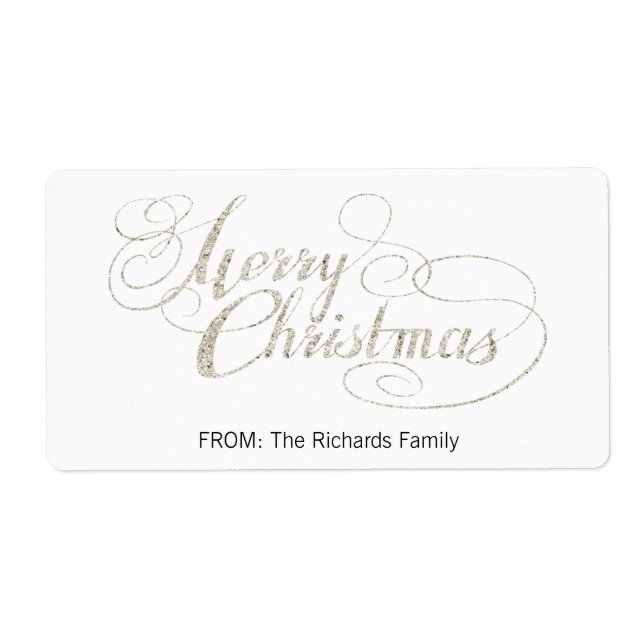 God jul (SILVER GLITTER) Fraktsedel (Framsidan)