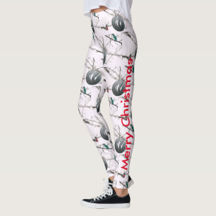 God jul Silver Ornament Boll Träd Ljus Leggings