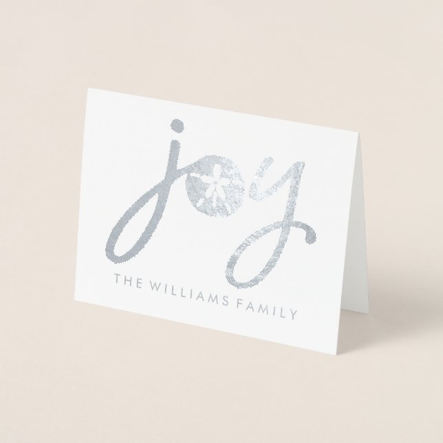 God Jul | Silver Sand-dollar Folierat Kort (Framsida)