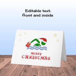 God jul simmare tar med sig gåva helgkort