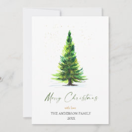 God jul Simple Elegant Gräs Träd Hälsning Julkort