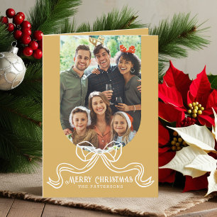 God jul Simple Modern Coquette Bow Photo Helgkort