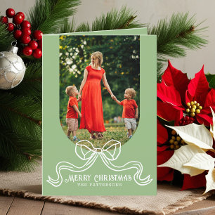 God jul Simple Modern Coquette Bow Photo Helgkort