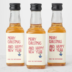 God jul Simple Modern Typography Spritflaskor Etikett