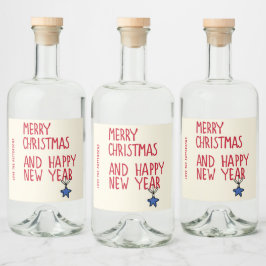God jul Simple Modern Typography Spritflaskor Etikett