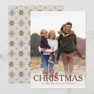 God jul Simple Photo Elegant Neutralt Star Julkort