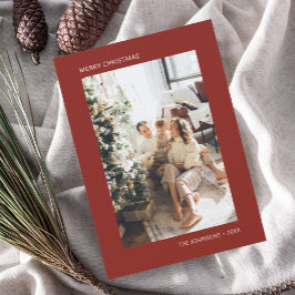 God jul Simple Photo Red Julkort