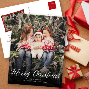 God jul Simple Script Modern Classic Photo Helg Vykort