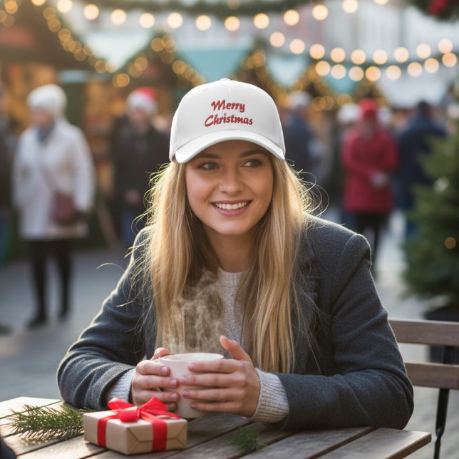 God jul Simple Typography Embroized Broderad Keps (Skapare uppladdad)