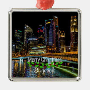 God jul Singapore Skyline Julgransprydnad Metall