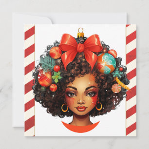 God jul Sista Black Girl Julafton Magic Woman Julkort