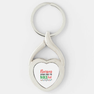 God jul, sjuksköterskor twisted heart silverfärgad nyckelring