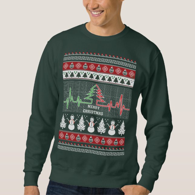 God jul ska alltid vara grönt i hjärtat lång ärmad tröja (Framsida)