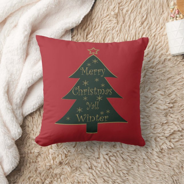 God jul, skaldekorerat gräs träd kudde (Filt)