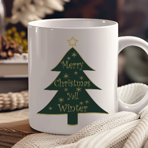 God jul, skaldekorerat gräs träd mugg