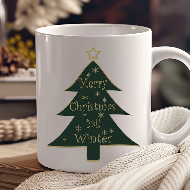 God jul, skaldekorerat gräs träd mugg (Skapare uppladdad)