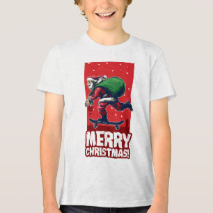 God jul Skateboarding Santa   HELGDAGAR T Shirt