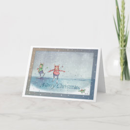 God jul Skattande kaniner Julkort Kort